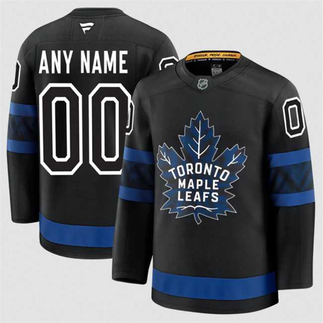 Men%27s Toronto Maple Leafs Active Player Custom Black 2024-25 Alternate Stitched Hockey Jersey